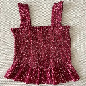 Red Peplum Ruffle Tank - Sage the Label